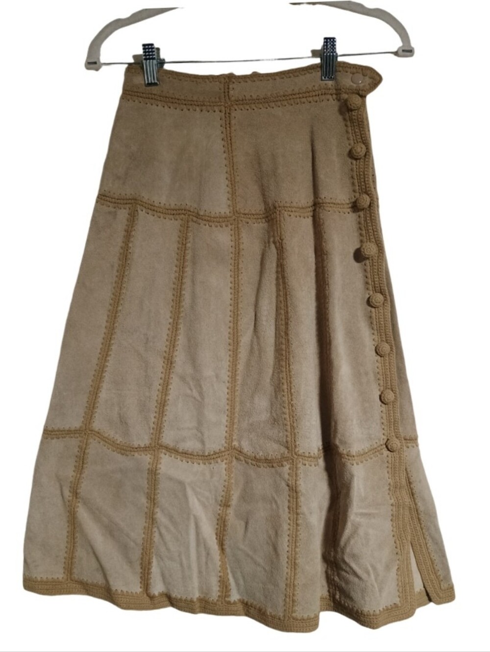 C&A Vintage Genuine Leather Suede Skirt Sz 36